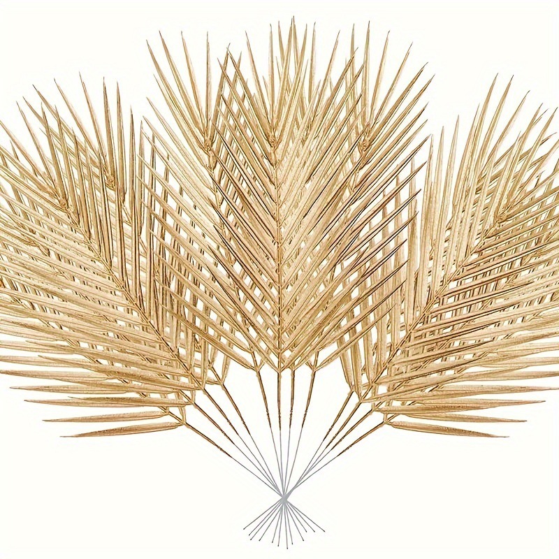 5pcs Golden Artificial Palm Le - Florist Supply Vases 评论和价格