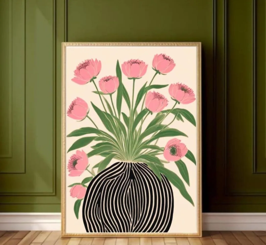 A Frameless Floral Poster,Mati - Florist Supply Vases 评论和价格