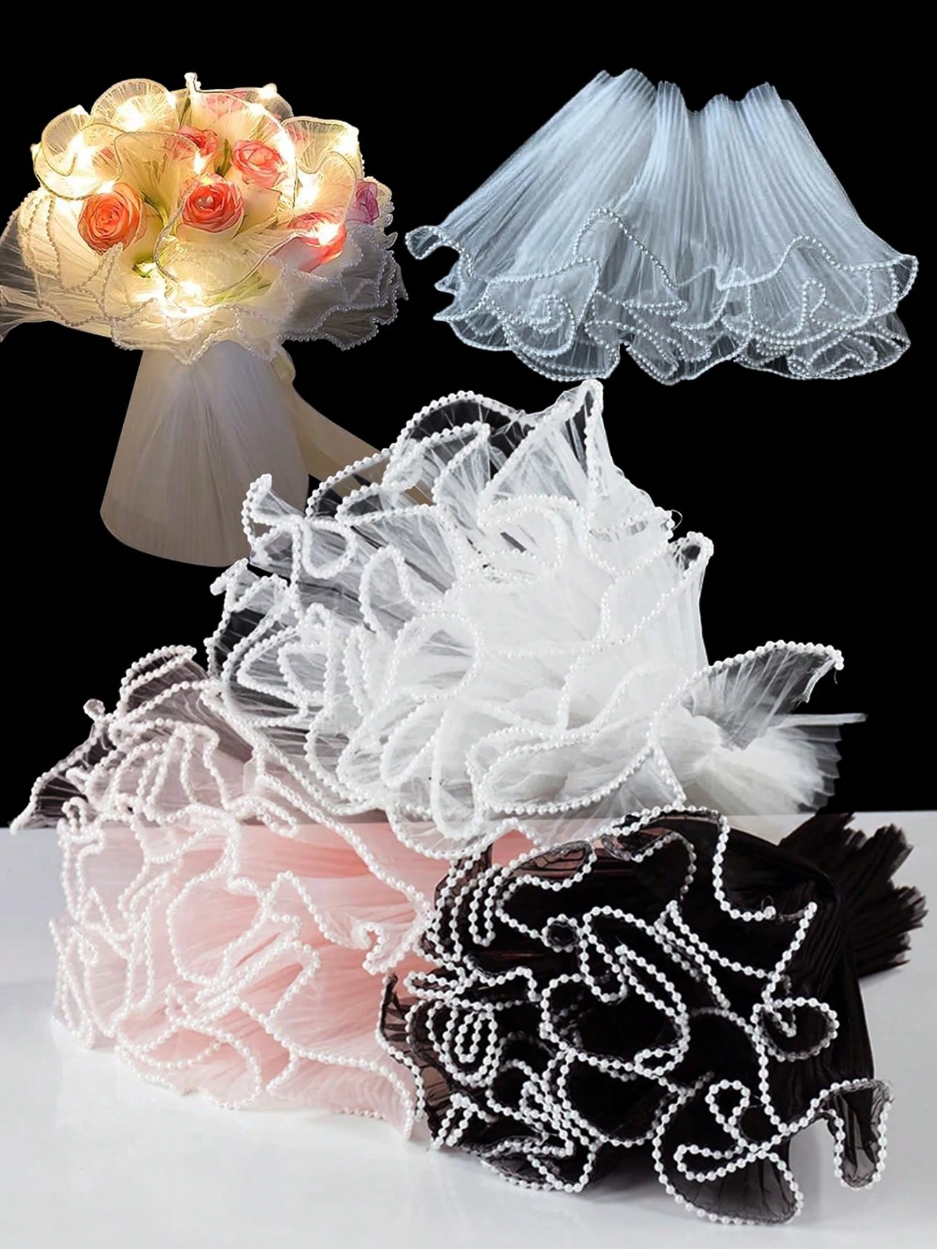 4Yards Faux Pearl Edge Flower  - Florist Flower Supply 评论和价格